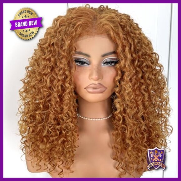 Glueless Pre-Plucked Synthetic HD Lace Frontal Wig 13x6 Kinky Curly main image 6